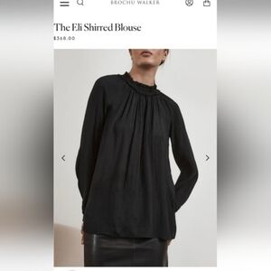 Eli shirred Brochu Walker silk pullover blouse S